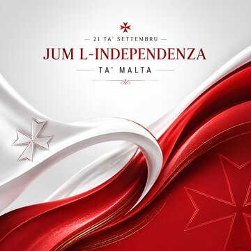 Malta independence day design with flag colors
