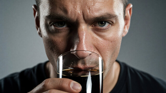 Close up portrait of beverage taster