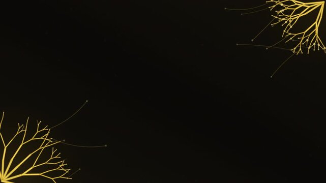 Yellow slime mold pulsing and branching over dark soil seamless loop