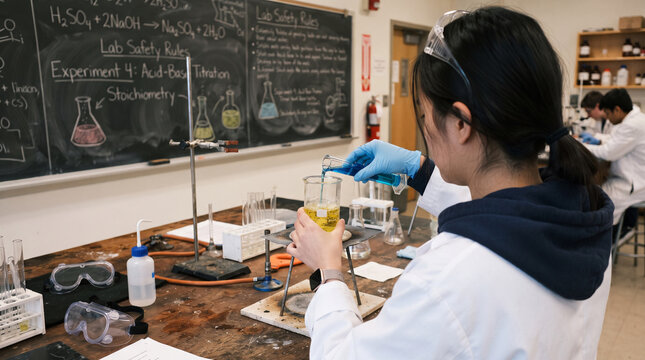 Science Classroom Experiment with Acid Base Titration
