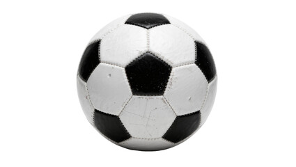 Fototapeta premium Classic black and white soccer ball, isolated on transparent background