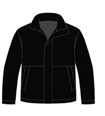 Blank black men's jacket flat sketch vector illustration for apparel design tech pack mockup © Khademul