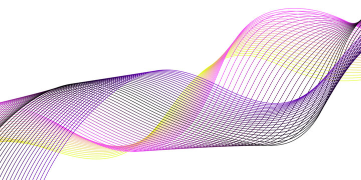 Colorful Abstract wave. gradient flowing wave lines. Futuristic technology concept. Shiny moving lines design element. White abstract background with glowing wave. green blue and red isolated on trans