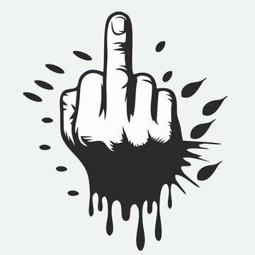 middle finger vector design logo icon