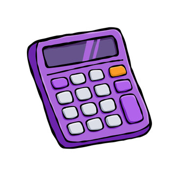 Purple Handdrawn Calculator Illustration