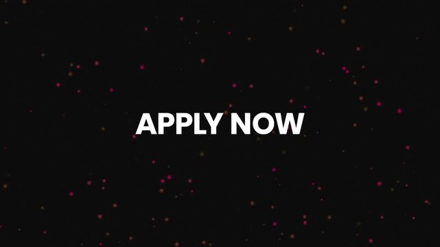 Apply Now Neon Text Reveal Animation 4K Call to Action for Job Applications Online Forms Registrations and Service Enrollment
