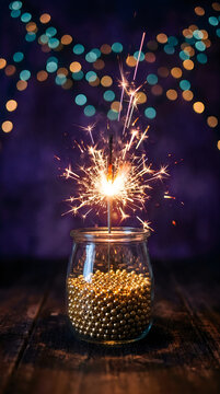 A festive celebration sparkling lights and joyful moments on a holiday night