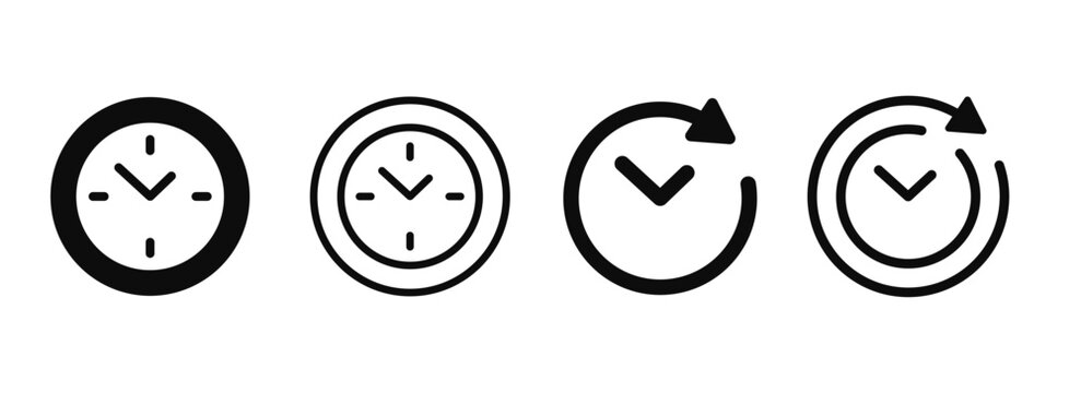 Clock and time icon. Browser history symbol. Vector
