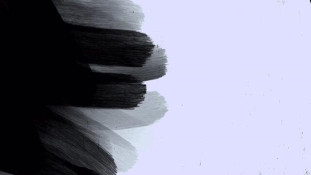 White paint is erased from a black screen using circular drawing movements. An artistic hand drawn effect creates a frame transition.
