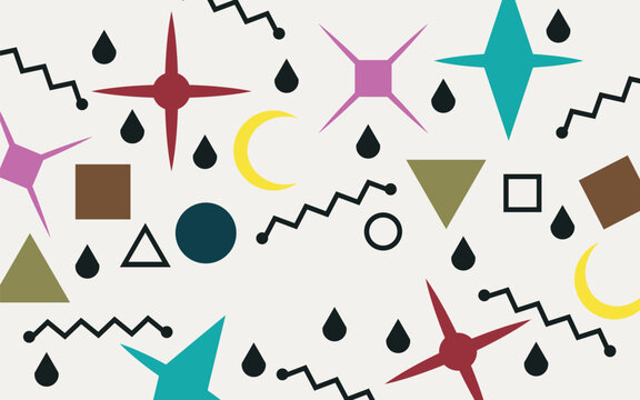 trendy geometric shape memphis art pattern wallpaper pastel colour background
