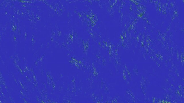Blue pencil strokes fill a green background with hand drawn lines. A pencil hatching effect creates an artistic transition between video frames.