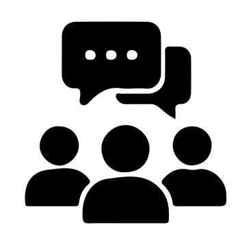Team collaboration business brainstorming and focus group isolated symbol