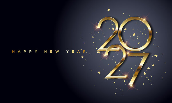 2027 Happy New Year Greeting Card Background