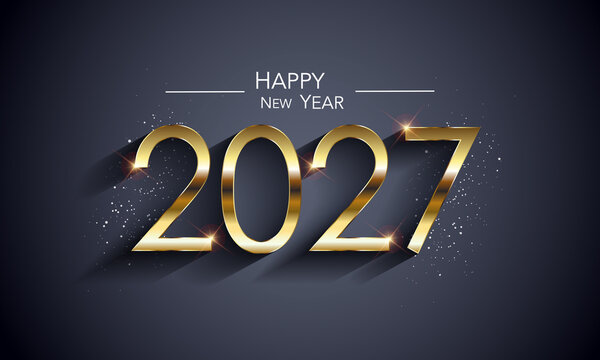 2027 Happy New Year Greeting Card Background