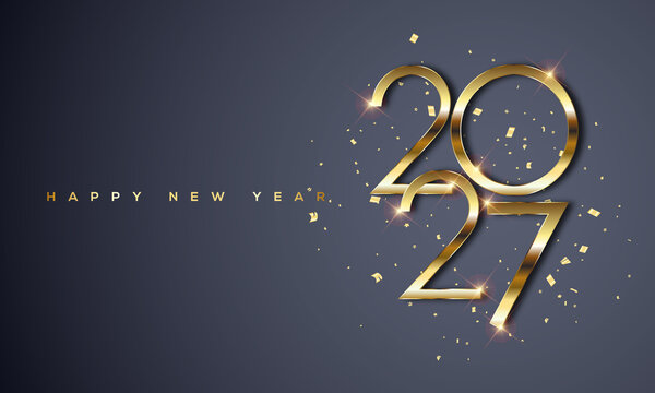 2027 Happy New Year Greeting Card Background