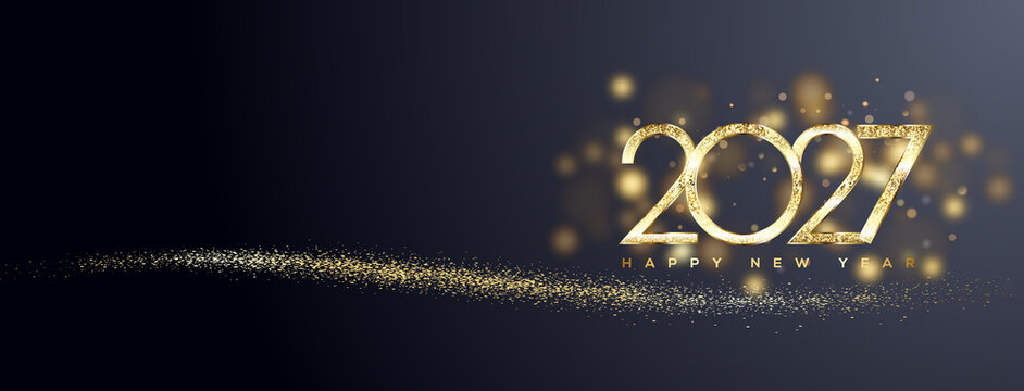 2027 Happy New Year Greeting Card Background