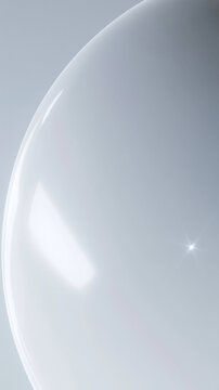Minimalist Glossy White Sphere Background with Soft Reflection