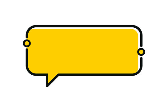 Yellow Speech Bubble Message Icon With Blank Center For Chat Communication Comments And Online Messaging