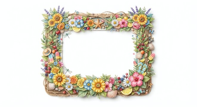 isolated white background, creative border frame design for your works, text frame, image frame
