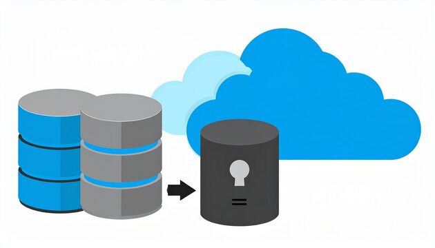 Cloud Data Storage and Security Concept Illustration.