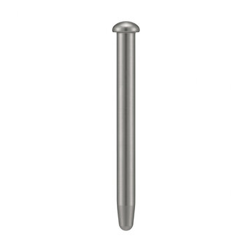 Perno metallico isolato su sfondo bianco