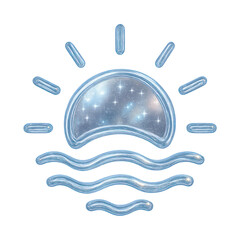 Fototapeta premium PNG Celestial sun over waves