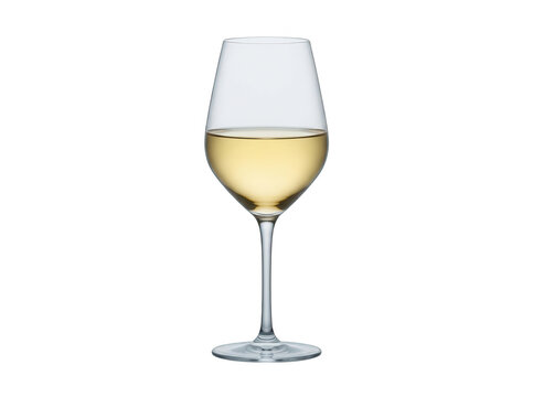 Calice di vino bianco isolato su sfondo bianco
