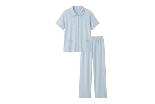 Pigiama azzurro da donna con camicia a maniche corte e pantaloni