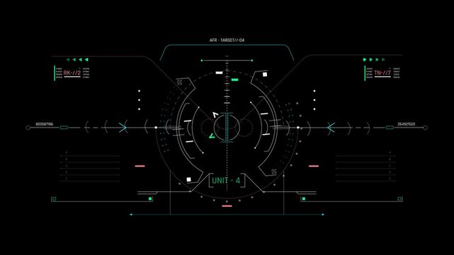 Futuristic Radar Targeting HUD With Circular Scanner And Unit Tracking Interface