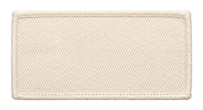 Blank woven fabric patch with stitched border for customization