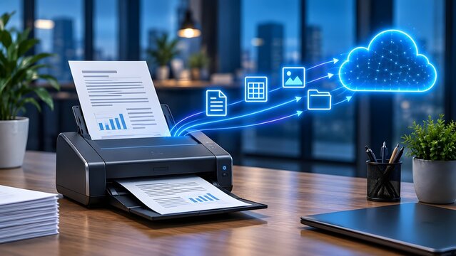Printer sending documents and files to cloud storage