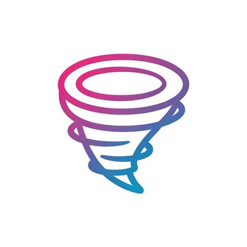 Colorful tornado icon with gradient style