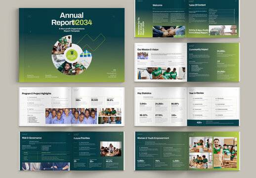 Non Profit Annual Report Landscape Brochure