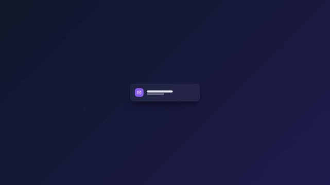 Email Notification Message Bubble Glassmorphism Animation Minimal Dark Blue Background Loop