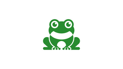 Fototapeta premium A simple green frog illustration isolated on a clean white background