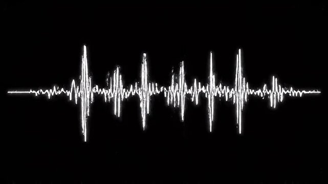 Abstract sound wave forms in motion against a dark background with subtle cinematic lighting