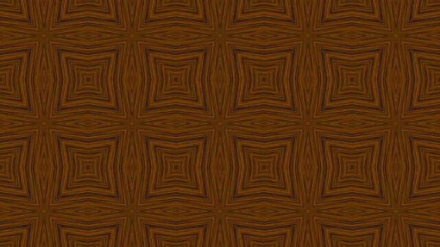 A mesmerizing seamless looping animation featuring continuous outward expansion of concentric geometric shapes. The design smoothly transitions through squares, diamonds, and star patterns in warm bro