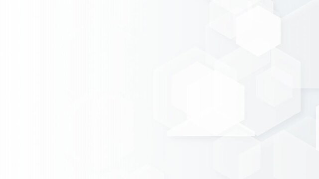 Clean abstract white hexagonal motion background loop