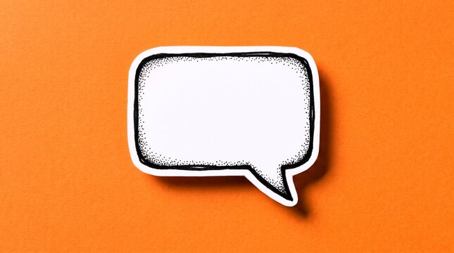 Hand drawn speech bubble with rough ink edges creates a minimalist graphic element for artistic design