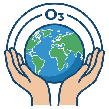 Hands protecting Earth and environmental conservation vector illustration