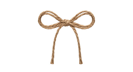 Rustic twine bow knot isolated on a clean white background for decorative purposes © Sapphire