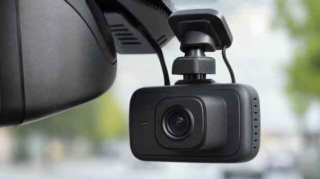 Dashcam in a car.