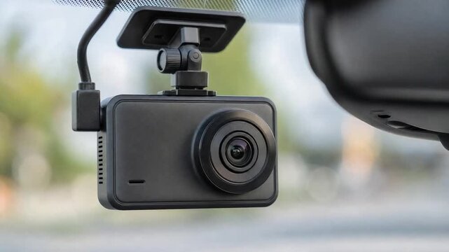 Dashcam in a car.