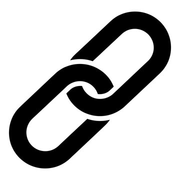 Chain link solid glyph icon for connection and website