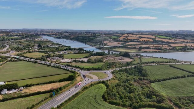 Ireland Epic Locations overview exit of M9 transport infrastructure to Waterford City and The South East