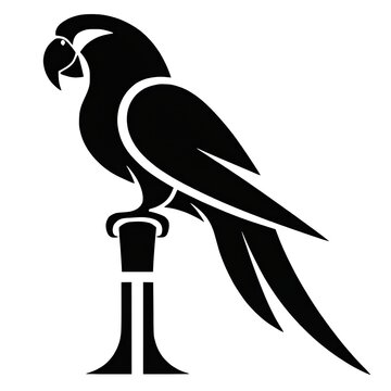 black silhouette logo of a parrot on a white background