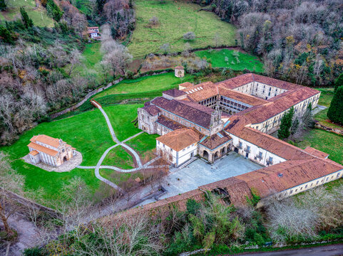 Romanesque church of San Salvador de Valdedios, Villaviciosa, Asturias, Spain