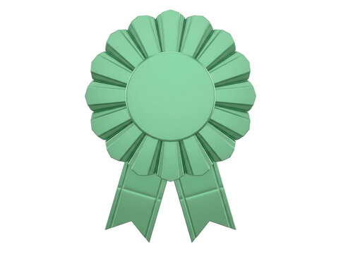 Roseta de premia&ccedil;&atilde;o verde isolada