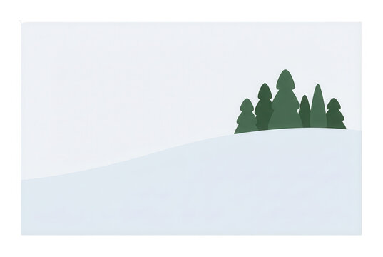 Ilustra&ccedil;&atilde;o minimalista de floresta em paisagem de inverno