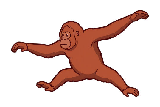 Desenho vetorial de um orangotango em movimento